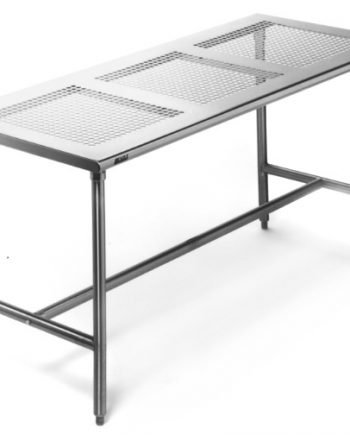 洁净室桌子穿孔顶部，不锈钢24“X84”